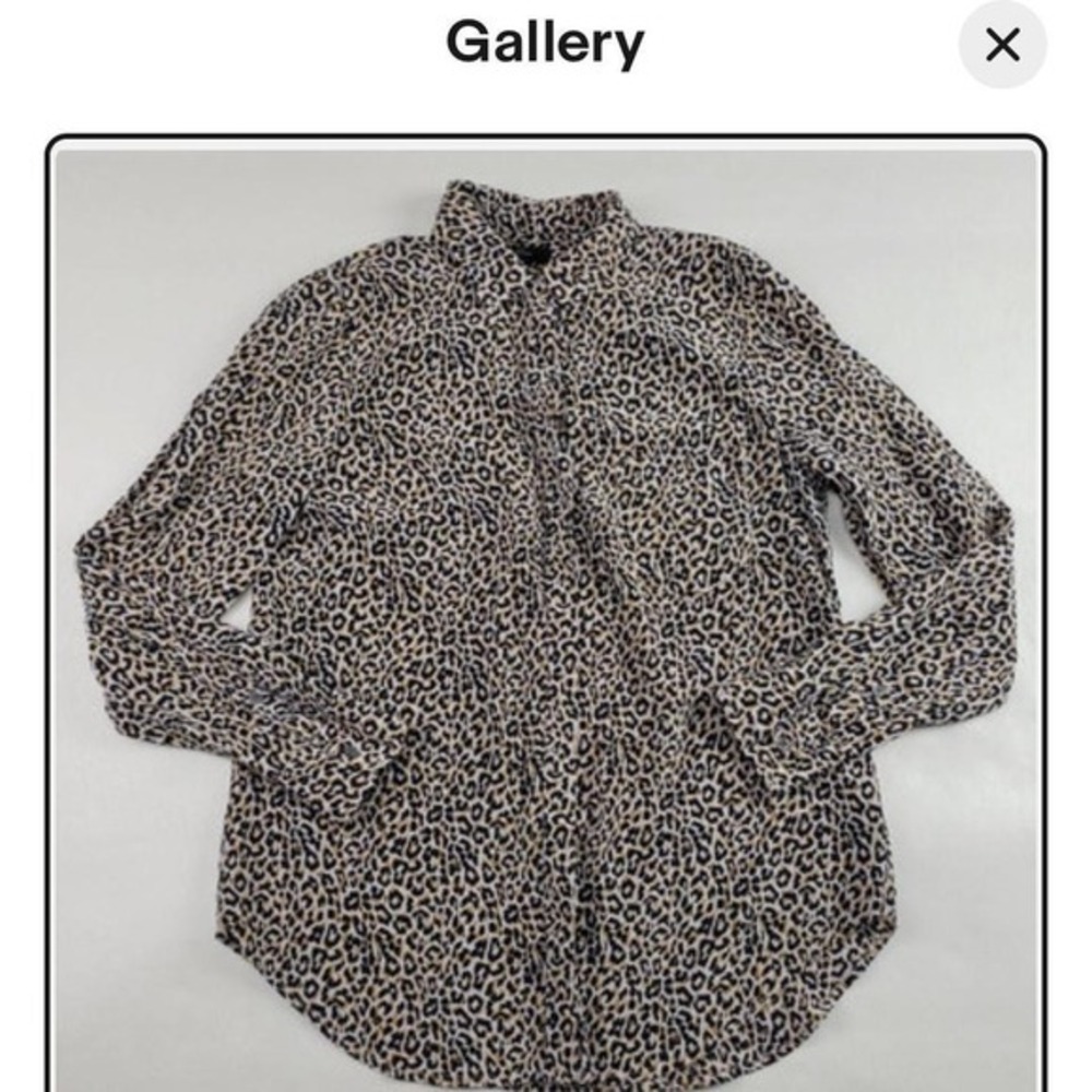 J Crew 100% Silk Leopard Blouse-‎ 00 #leopardprint